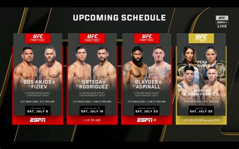 ufc fight schedule.